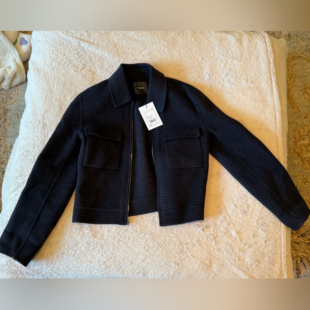 Theory Navy Houndstooth Jacket